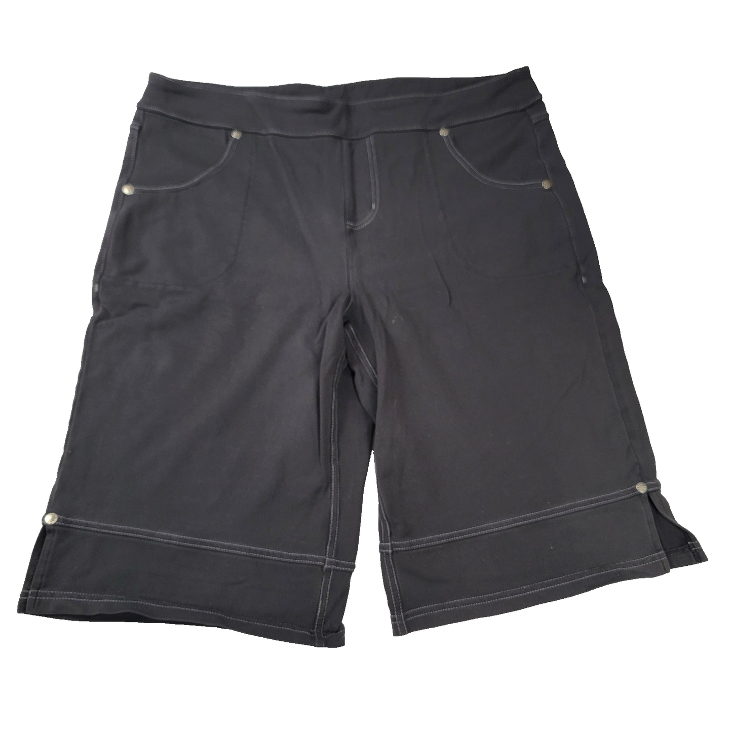 Athleta Bermuda Shorts Womens XL Black Stretch PullOn 5Pocket Activewear