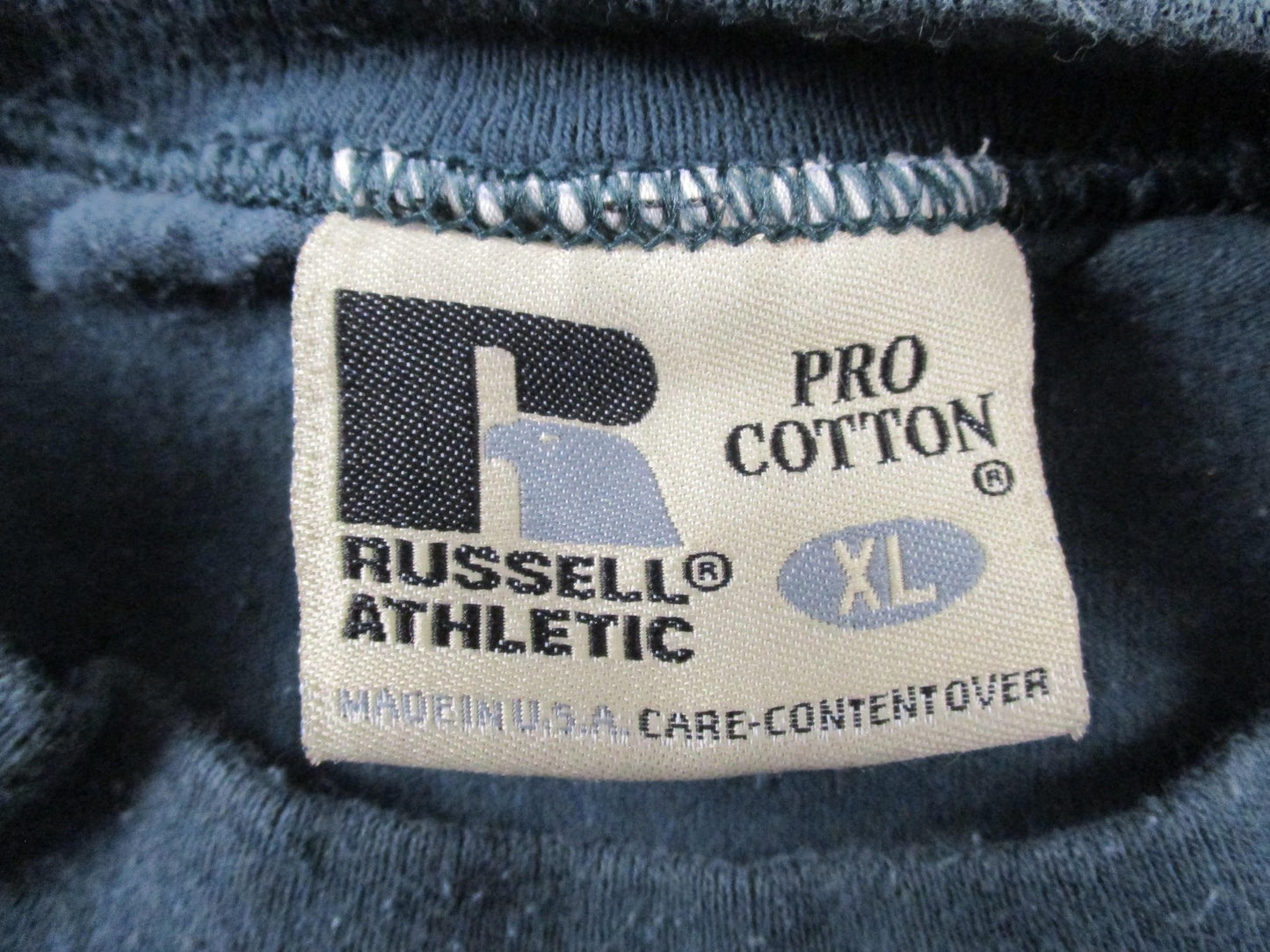 Vintage Russell Athletic Shirt Mens XL Green Pro Cotton Pocket Tee Made In USA4