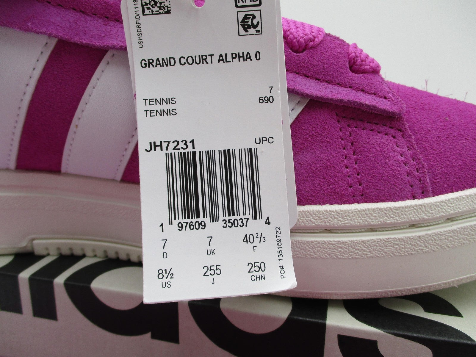 Adidas Grand Court Alpha 00s Shoes Womens Size 8.5 Pink Suede Cloudfoam JH723110