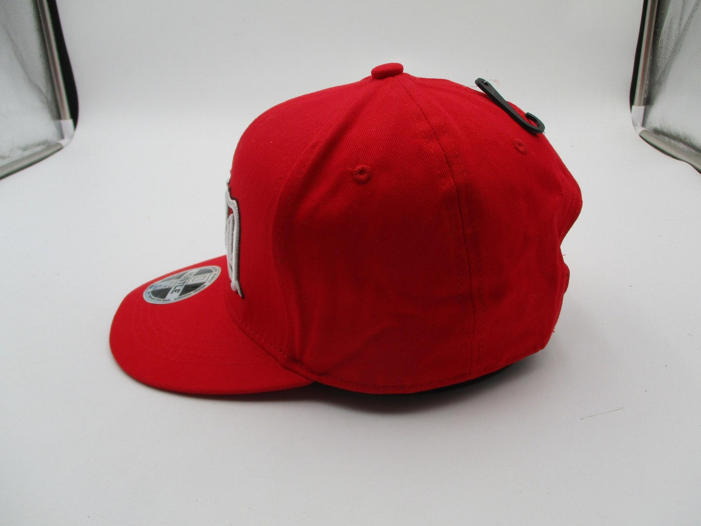 Hustle Blessed Hat Cap Snap Back Mens One Size Red Gothic Script Embroidered6