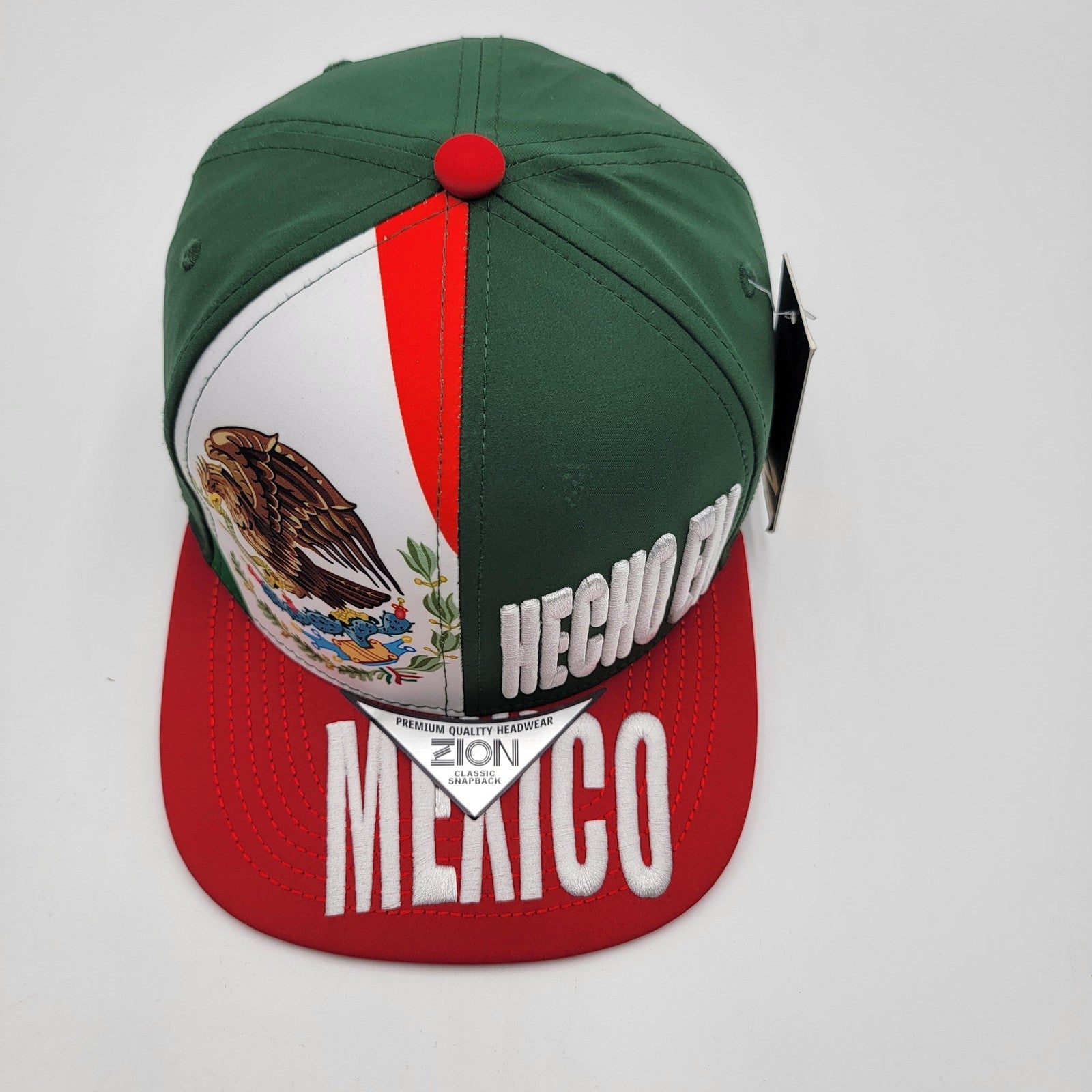 Hecho En Mexico Hat Cap Snap Back Green Red Eagle Flag Embroidered Mens Zion4