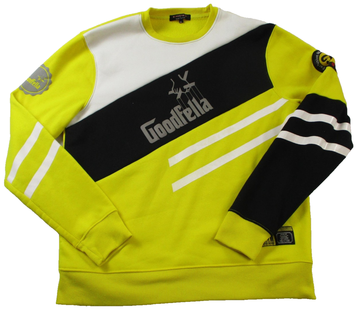 M. Society Sweatshirt Mens XL Yellow Fleece Pullover Crewneck Goodfella 16150