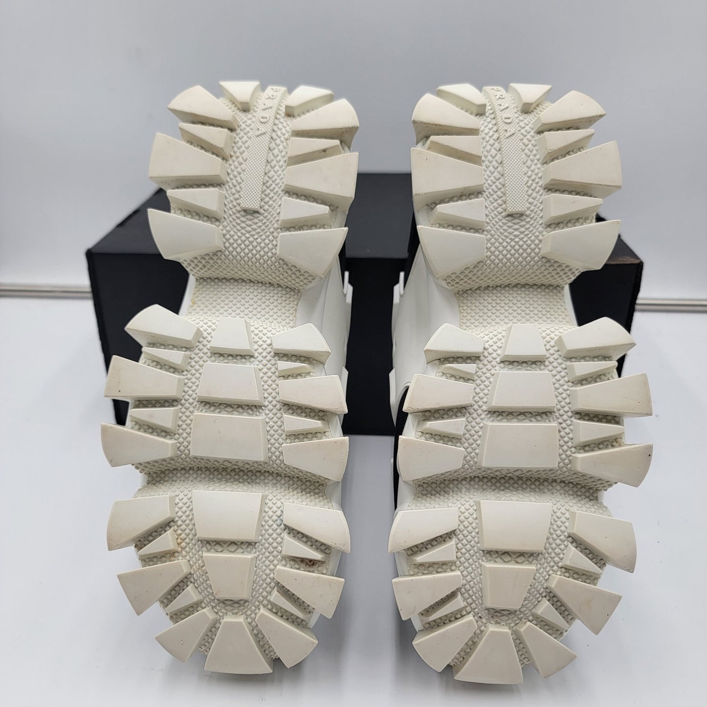 Prada Black White Cloudbust Thunder Logo Chunky Lugsole Sneaker IT 37
