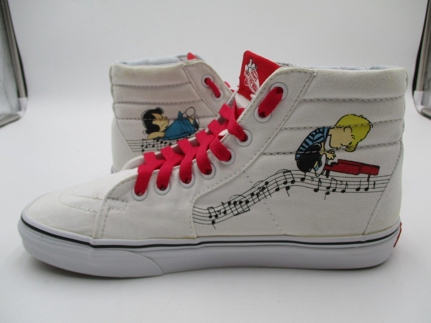 Vans Peanuts Sk8-Hi Shoes Mens Size 8.5 White Red Snoopy High Top Music 5007147