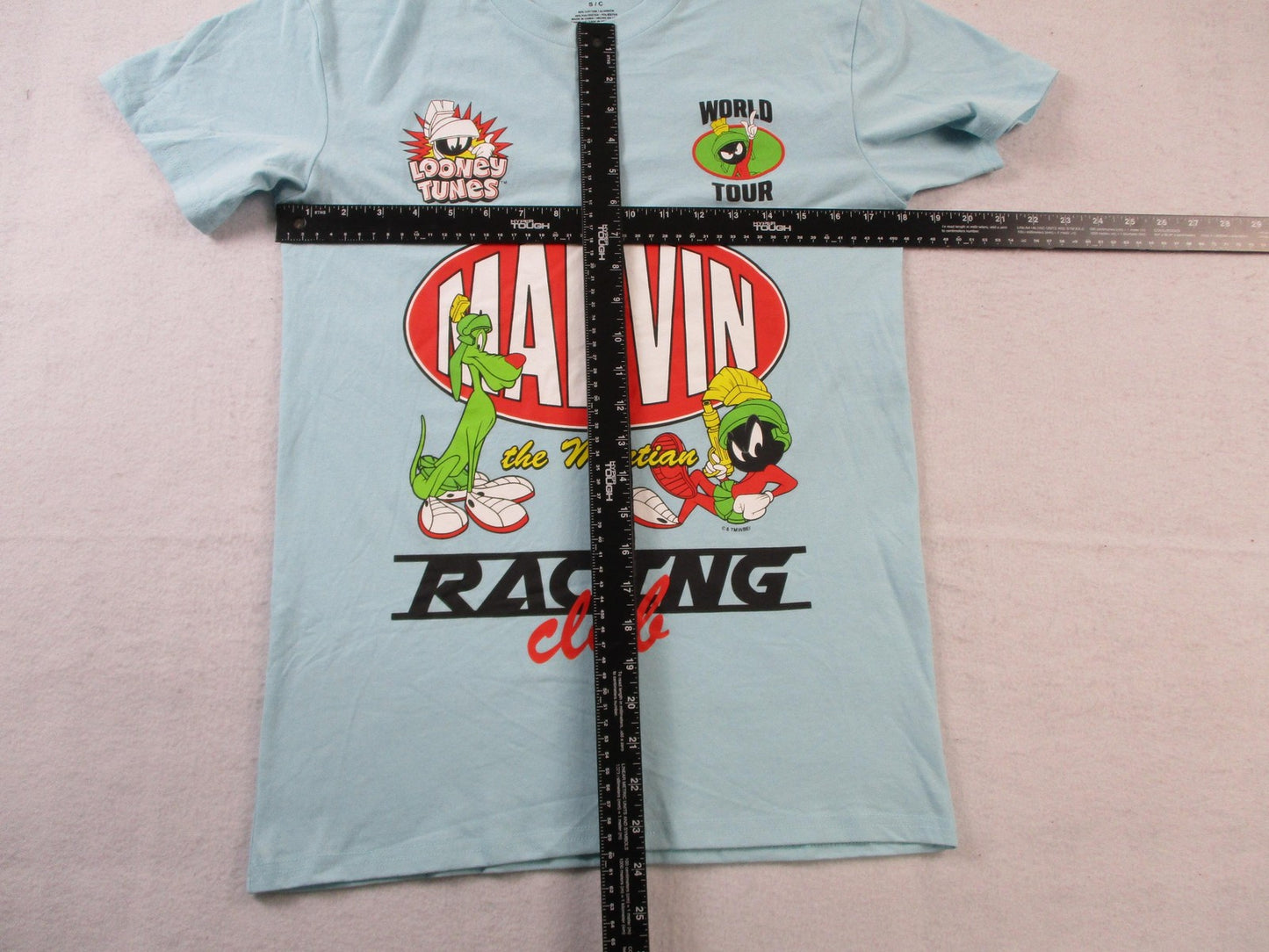 Looney Tunes Marvin The Martian Shirt Mens Small Blue Racing Club Graphic Tee3