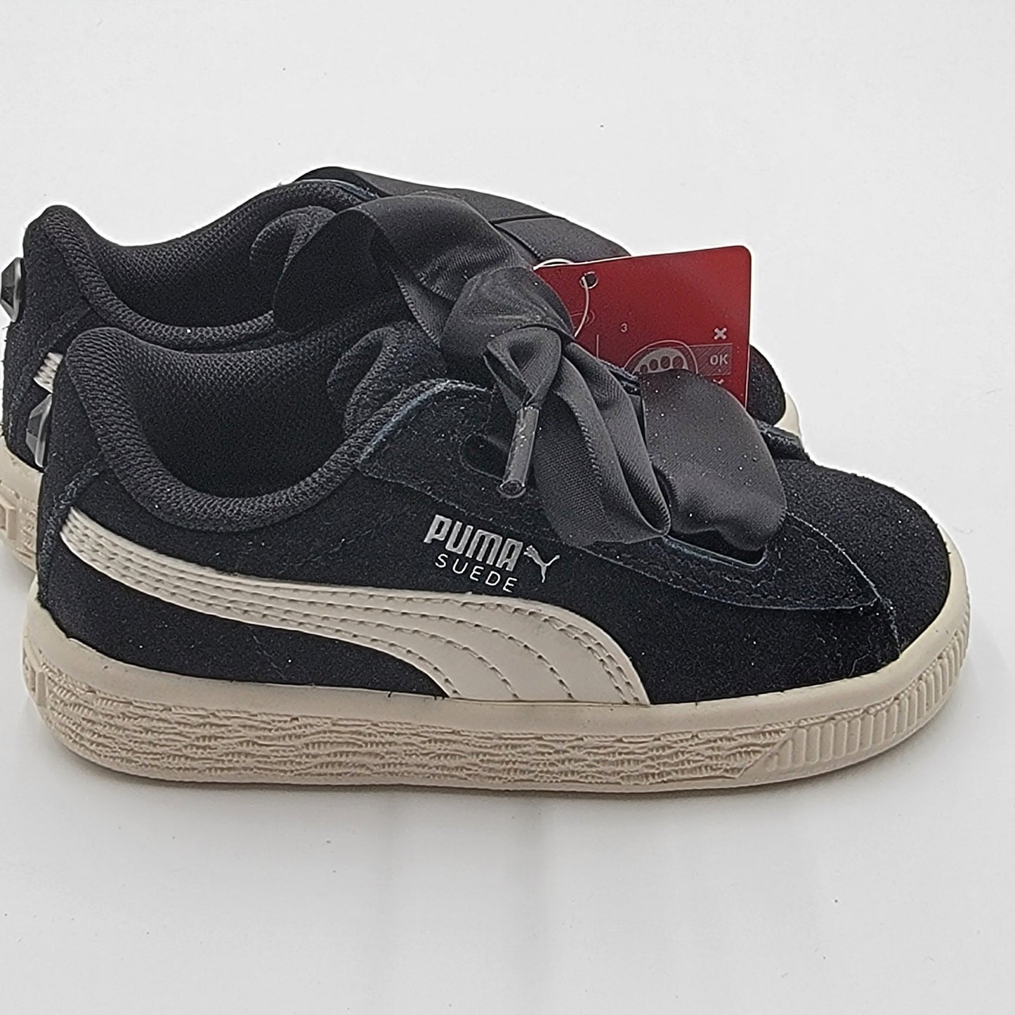 Puma Suede Heart Jewel Inf 'Black White' Sz 6C 365140033