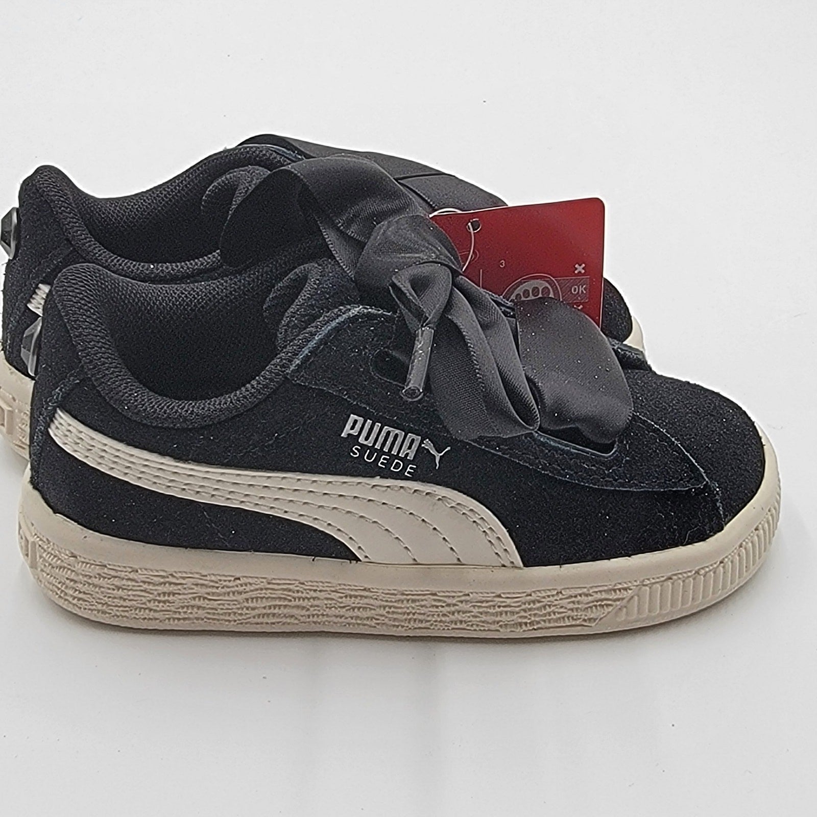 Puma Suede Heart Jewel Inf 'Black White' Sz 6C 365140033