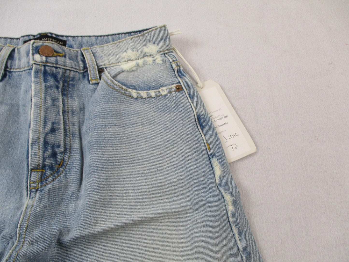 Modern American Rexford Crop Jeans Womens 26 Blue HighRise Distress Relaxed 14672