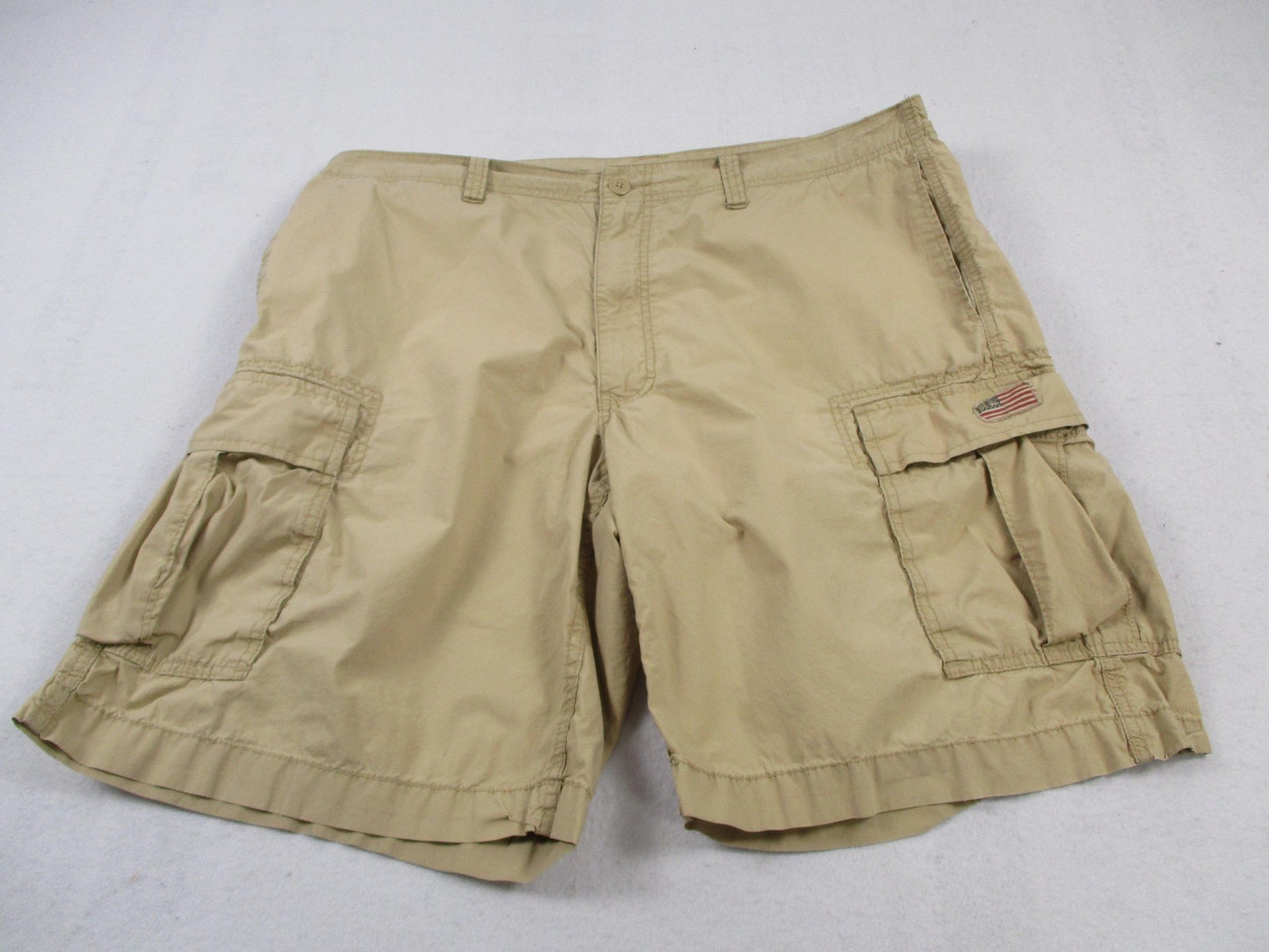 Polo Jeans Company Cargo Shorts Mens 40 Beige USA Flag Ralph Lauren 11 Inseam0