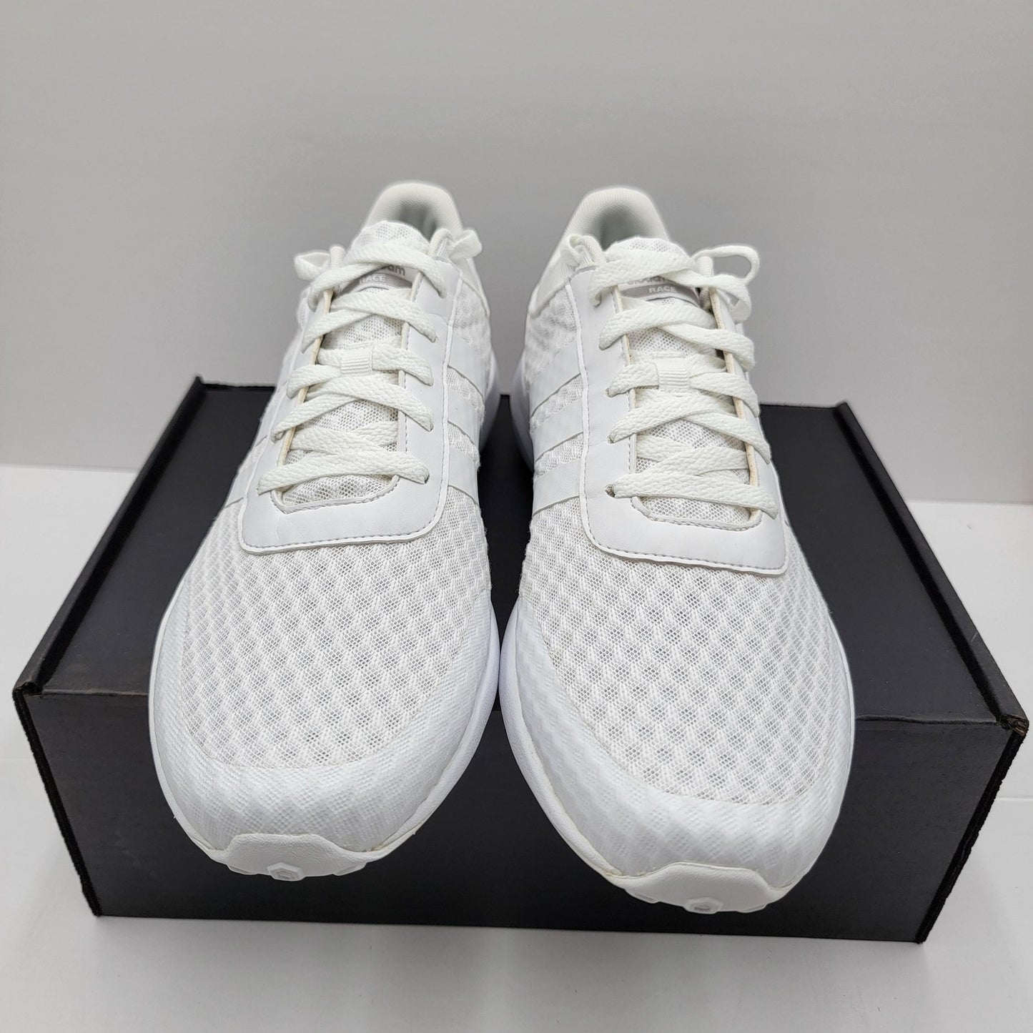 Adidas Cloudfoam Race Shoes Mens Size 10.5 White Mesh Running Sneakers B747282