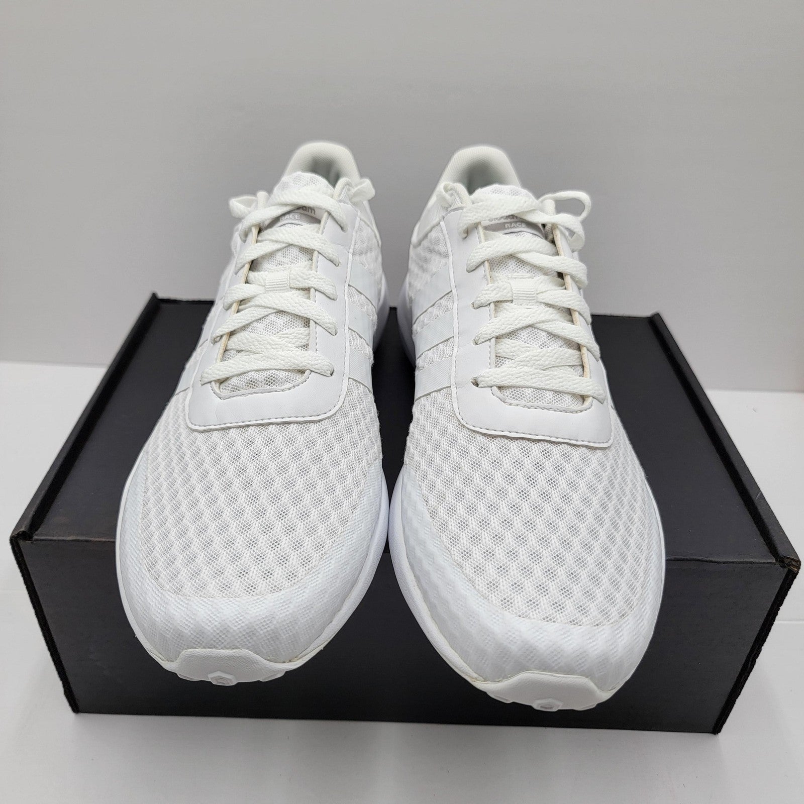 Adidas Cloudfoam Race Shoes Mens Size 10.5 White Mesh Running Sneakers B747282
