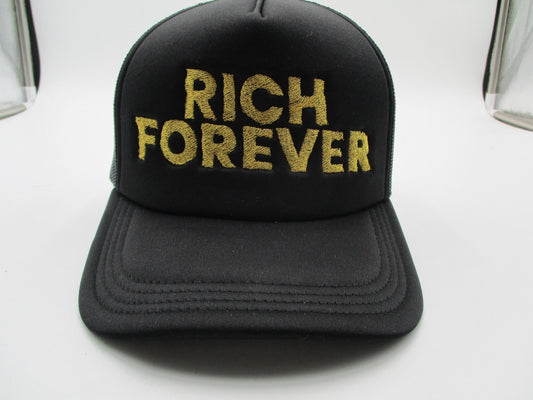 Crowns By Lids Rich Forever Hat Cap Snap Back Mens One Size Black Gold Lettering0