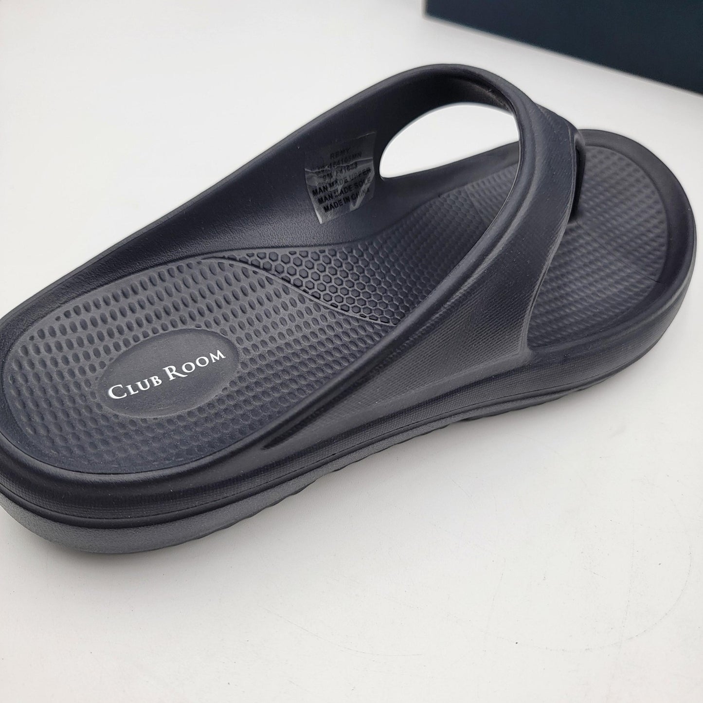 Club Room Remy Shoes Mens Size 9 Navy Blue Slide Flip Flop Sandals Comfort5