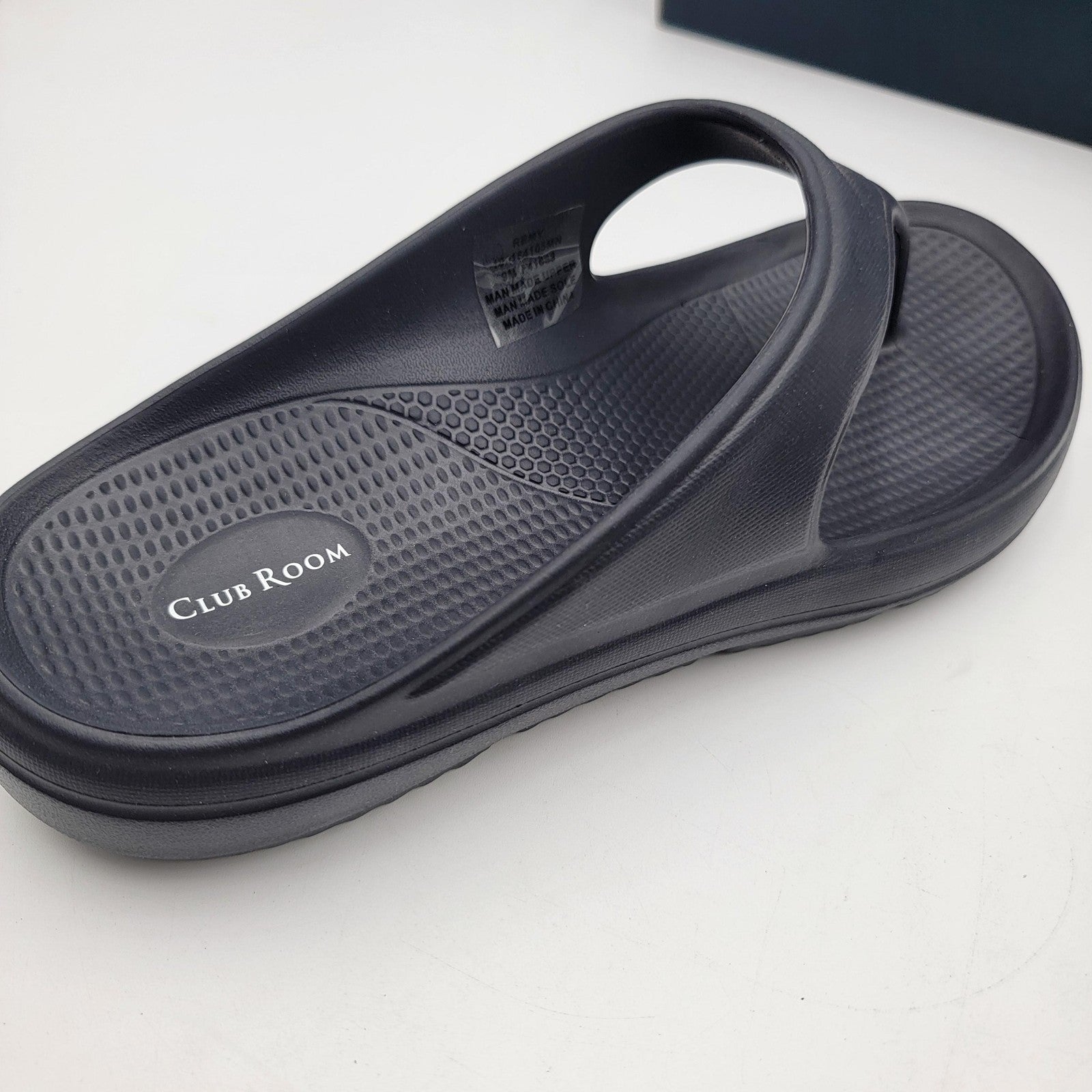 Club Room Remy Shoes Mens Size 9 Navy Blue Slide Flip Flop Sandals Comfort5