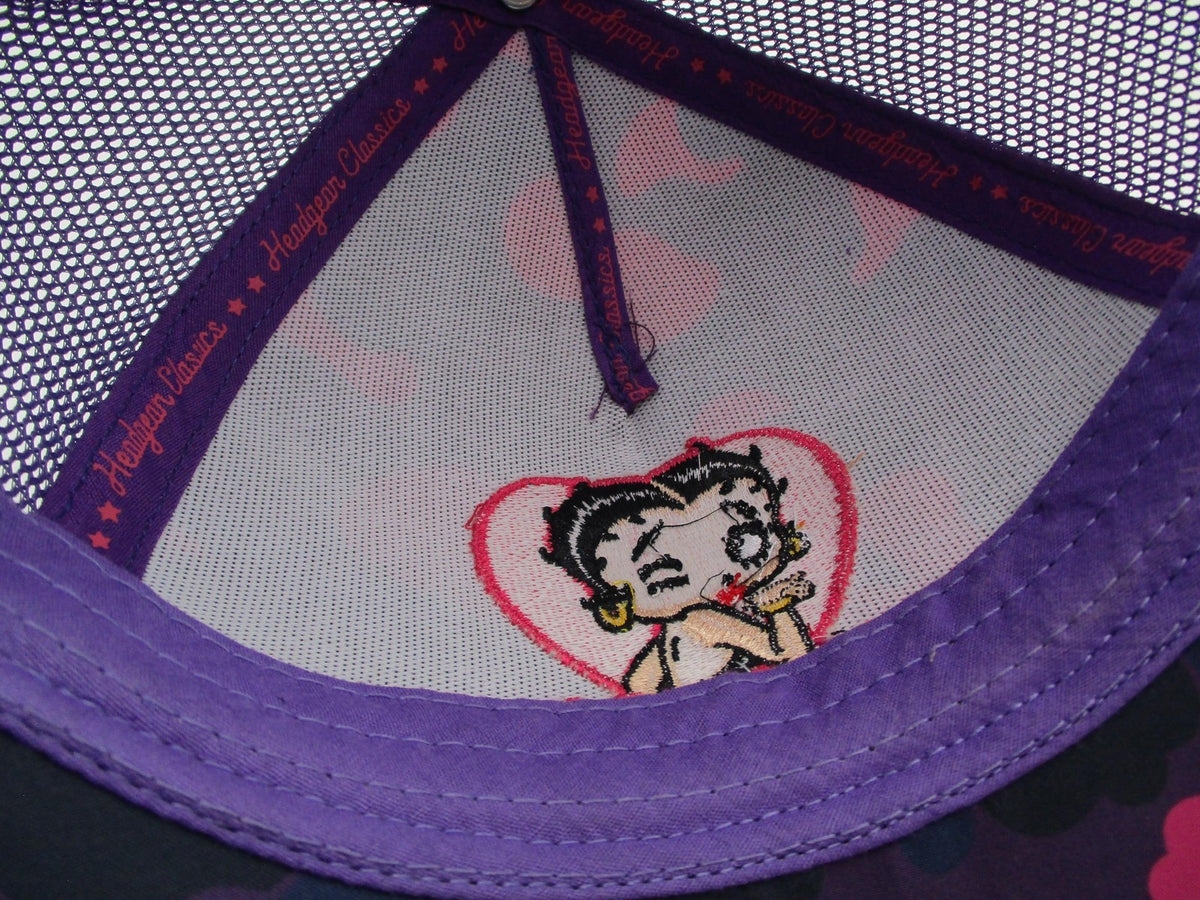 Betty Boop Headgear Classics Hat Cap Snap Back Adjustable Womens Purple Camo8