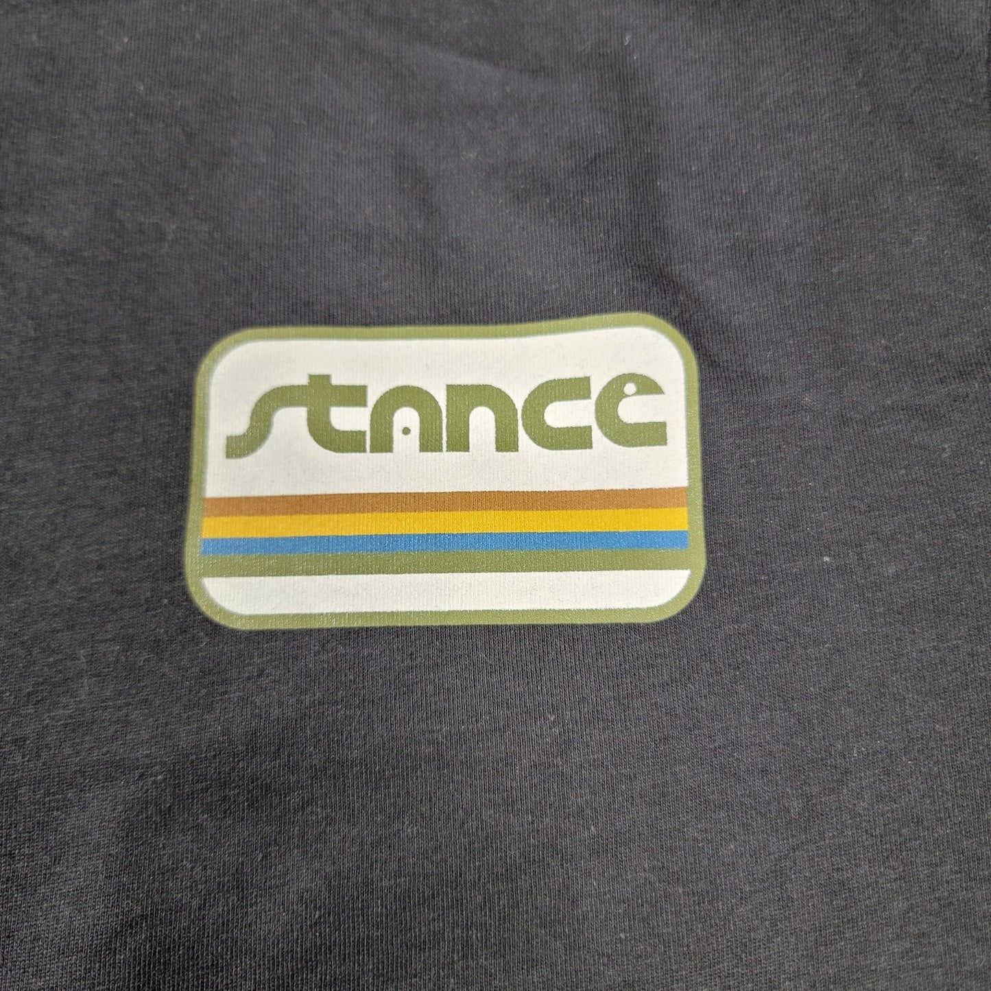 Stance Mens Small Black Long Sleeve Camino LS Retro Stripe Graphic Tee New