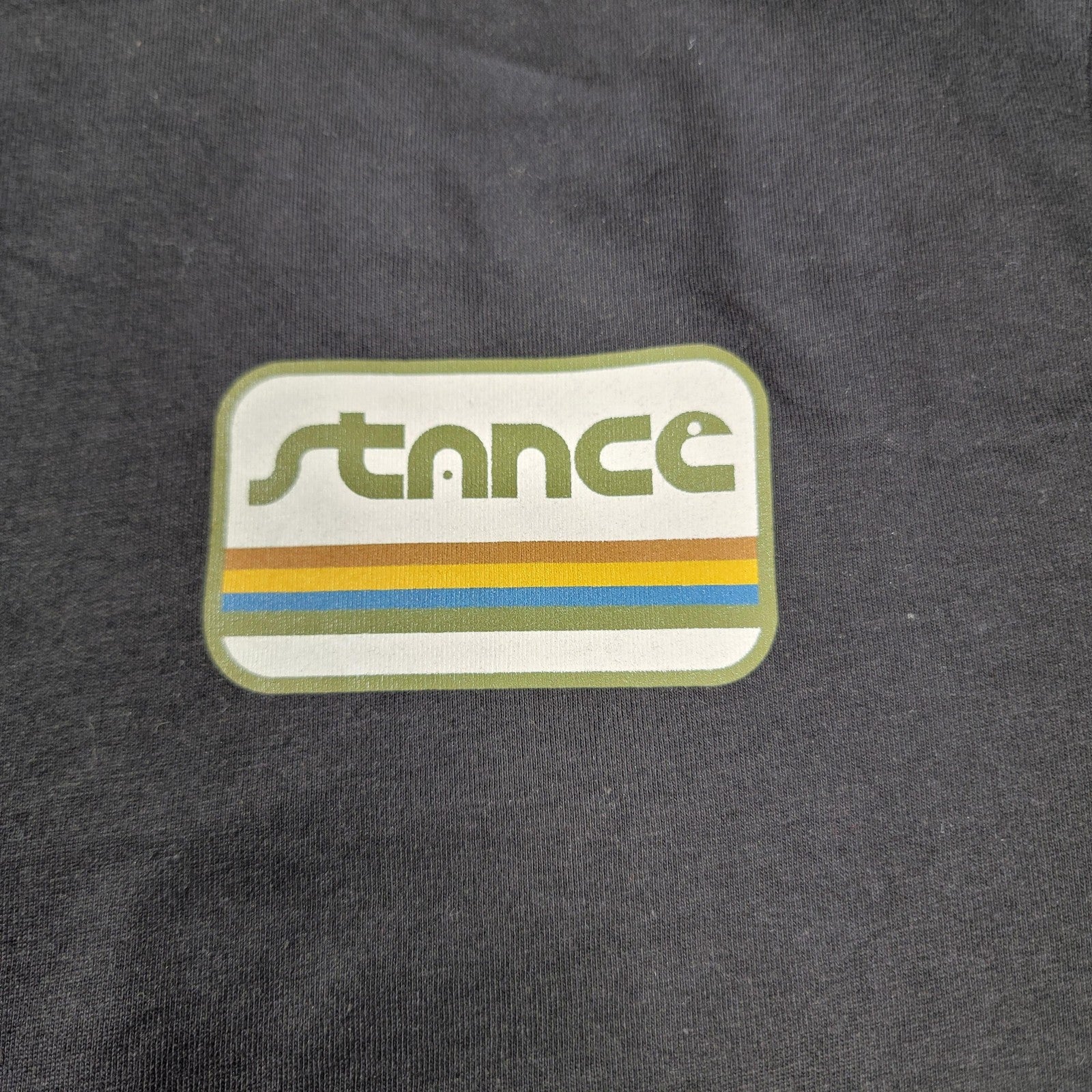 Stance Mens Small Black Long Sleeve Camino LS Retro Stripe Graphic Tee New
