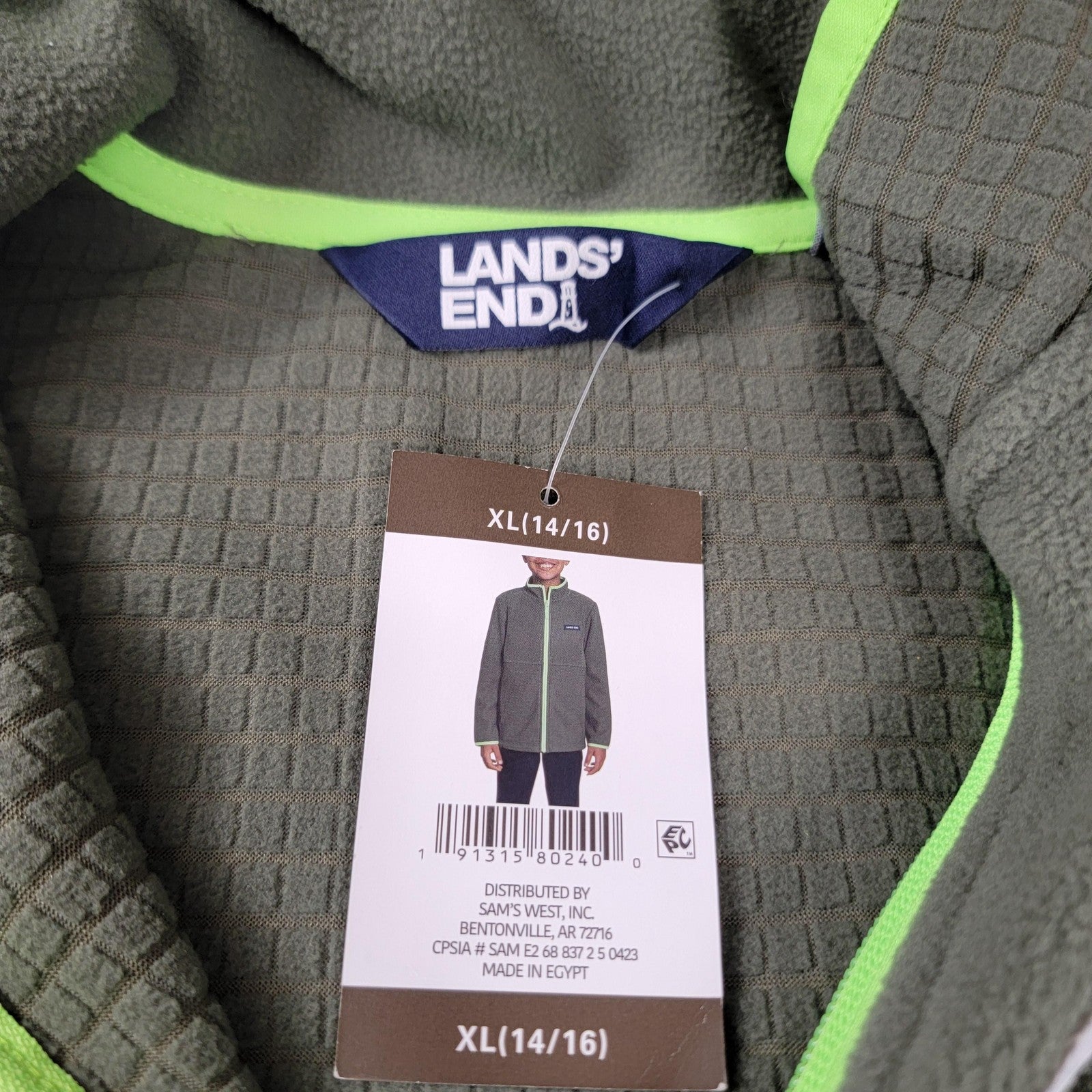 2 Pk Lands End Jacket Youth XL 14/16 Fleece Full Zip Outdoor Pullover NWT