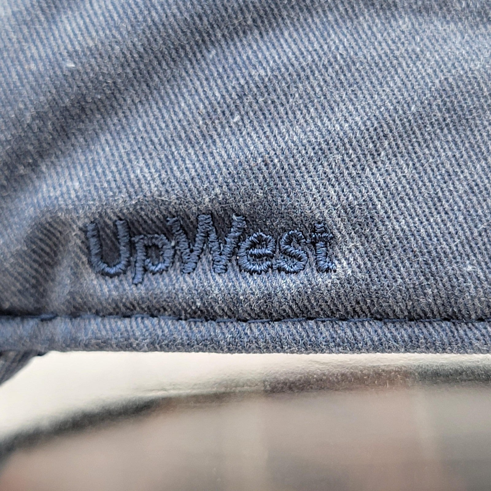 UpWest Hat Cap Strap Back Blue Denim Embroidered Mens One Size Casual Classic2