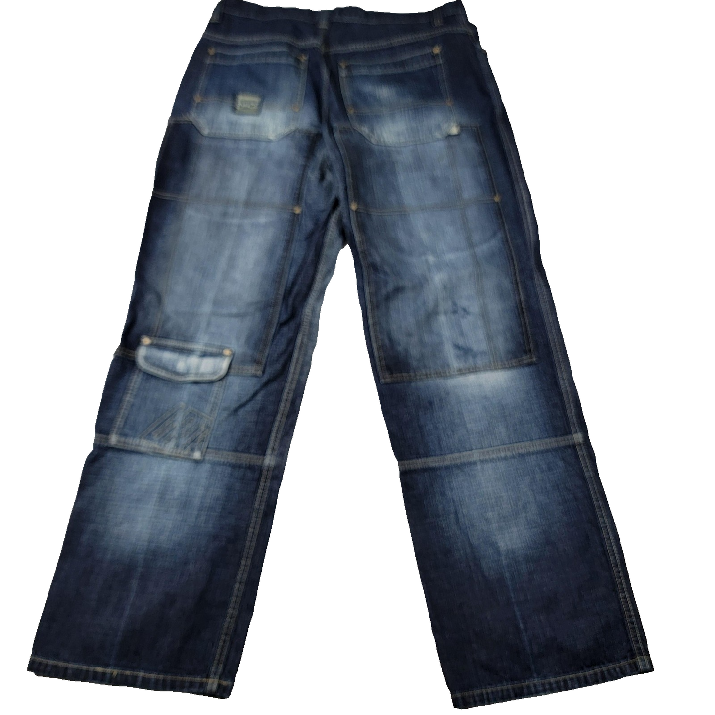 Enyce Jeans Mens 36 Blue Carpenter Utility Cargo Multi Pocket Baggy Y2K