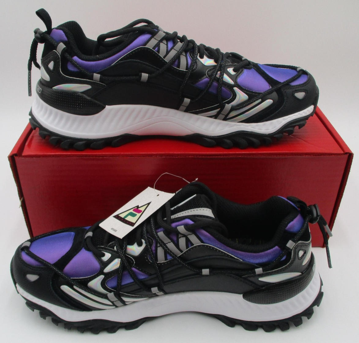 Fila Explore Energized Shoes Mens Size 8.5 Black Purple Trail Sneakers (1B8)3