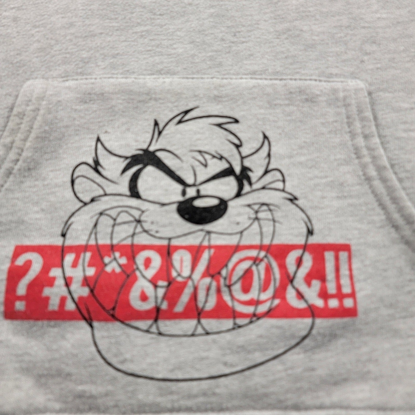 Looney Tunes Bugs Bunny Taz Hoodie Gray Mens M Used Graphic