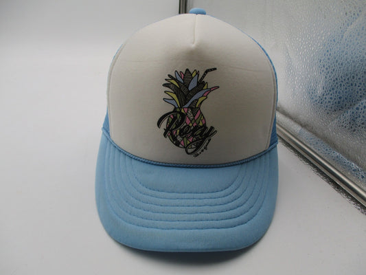 Roxy Hat Cap Snap Back Womens Adjustable Blue Pineapple Logo Trucker Surf Mesh0