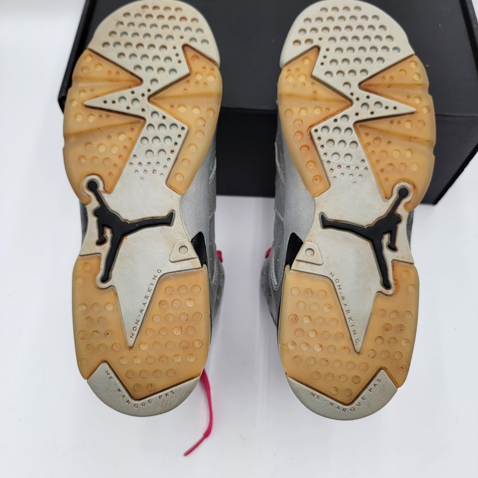 Sz 7 (GS) Jordan 6 Retro GG Mid Valentines Day Metallic Silver/Vivid Pink