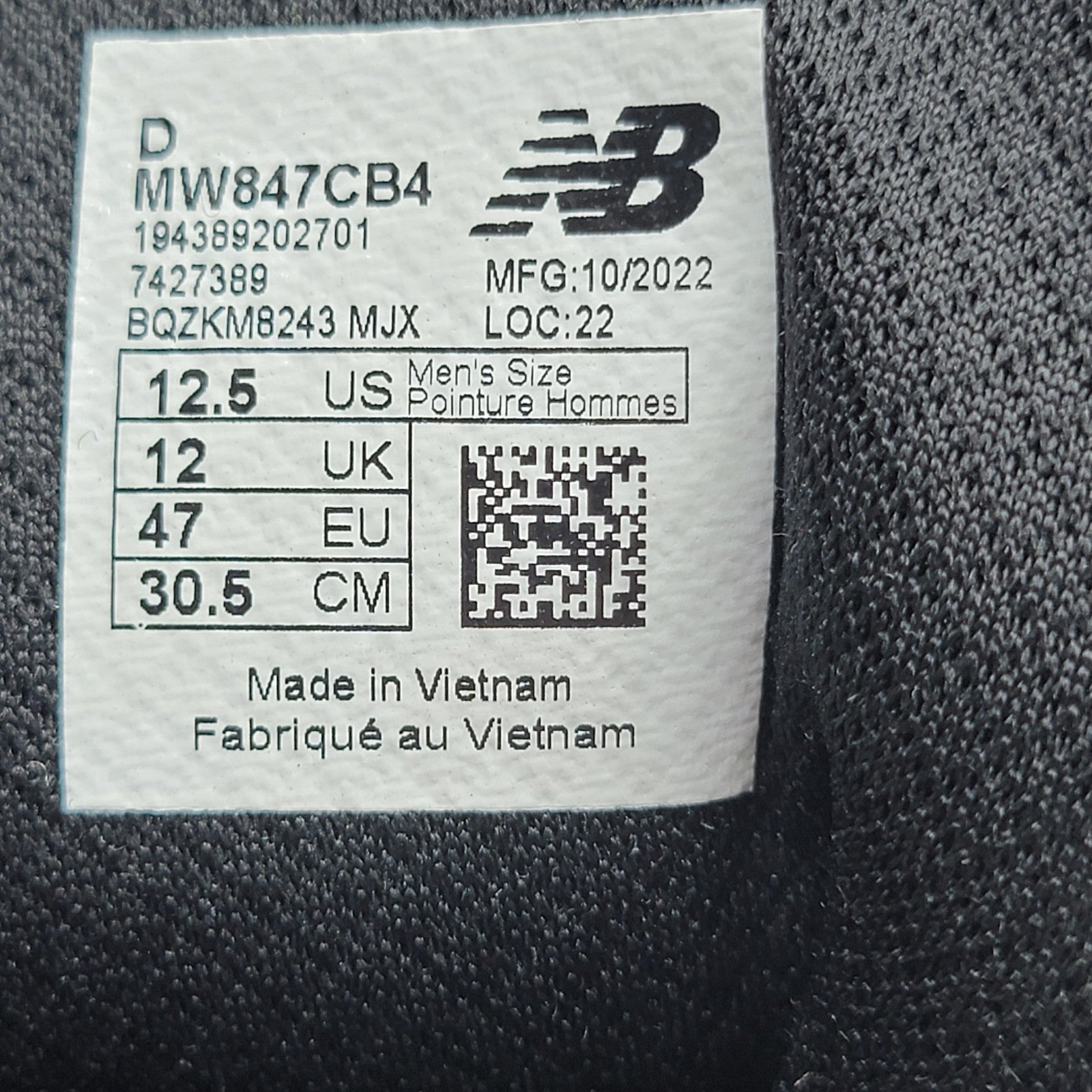 New Balance 847 v4 Black Men 12.5 MW847CB4 Walking Shoes VGC NOT WIDE (1E2)5