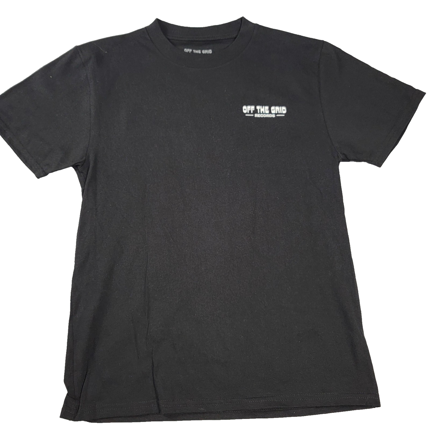 Off The Grid Records Shirt Small Black Graphic Back Print Music Label