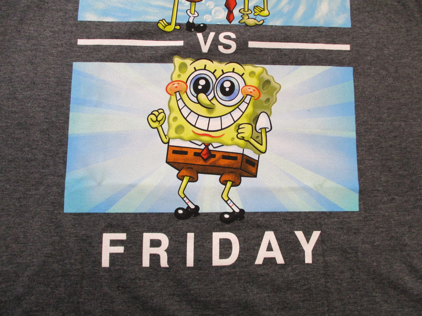 SpongeBob SquarePants Shirt Mens 2XL Gray Monday VS Friday Hybrid Apparel Funny4