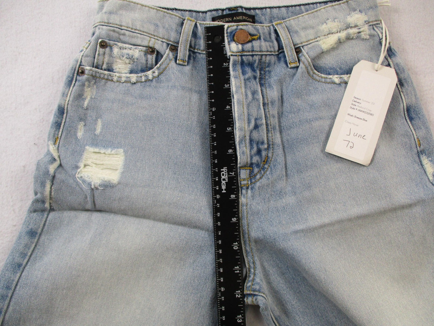 Modern American Rexford Crop Jeans Womens 26 Blue HighRise Distress Relaxed 146710