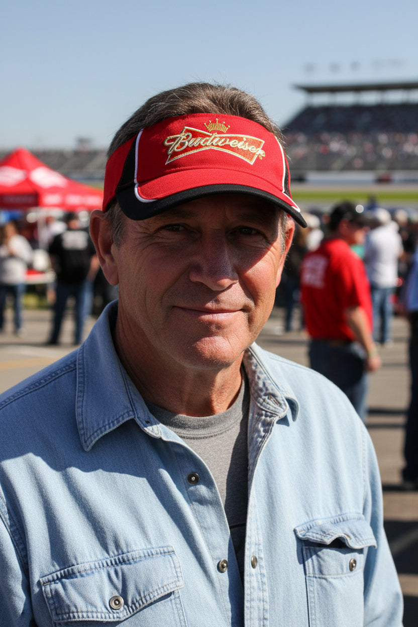 Kevin Harvick Budweiser Hat Cap Visor One Size Red NASCAR Auto Racing Mens Chase0