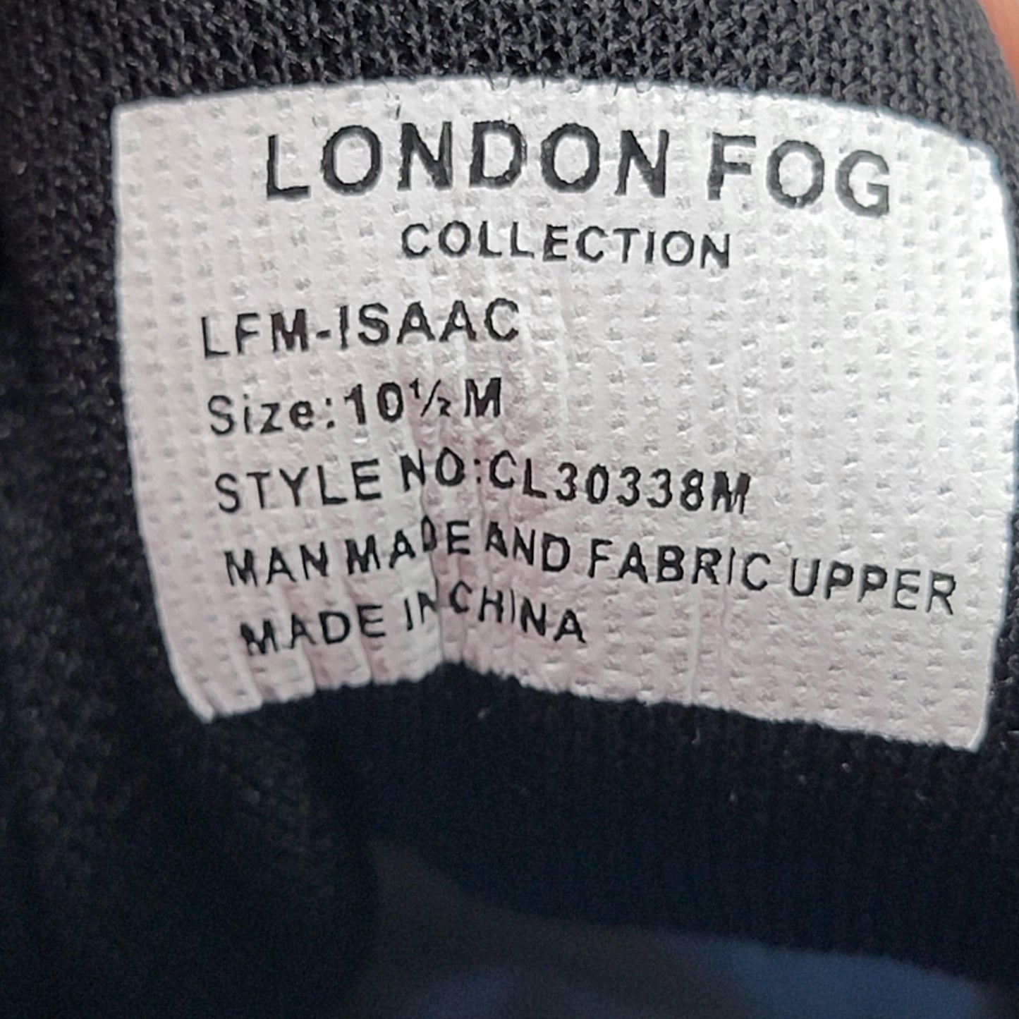 London Fog Isaac Men's Black Memory Foam Hiking Trail Sneakers NIB