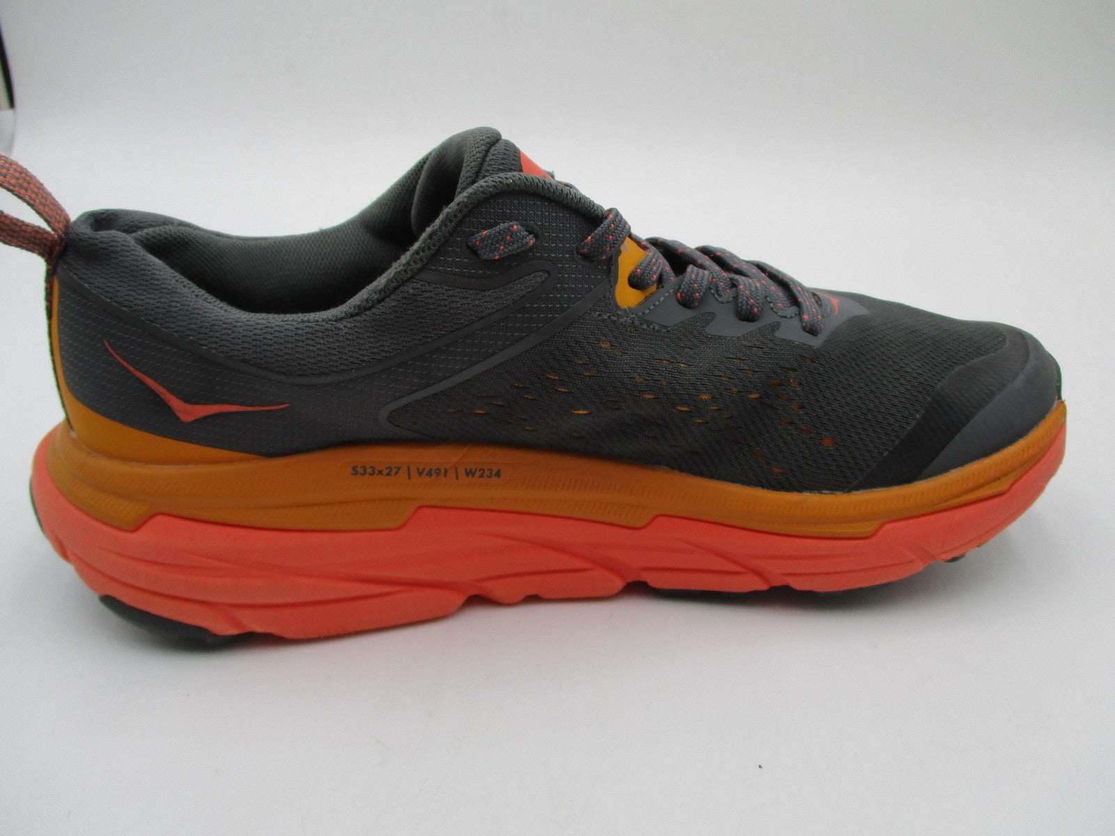 Hoka One One Challenger ATR 6 Shoes Womens Size 8.5 Gray Orange Trail 11065125