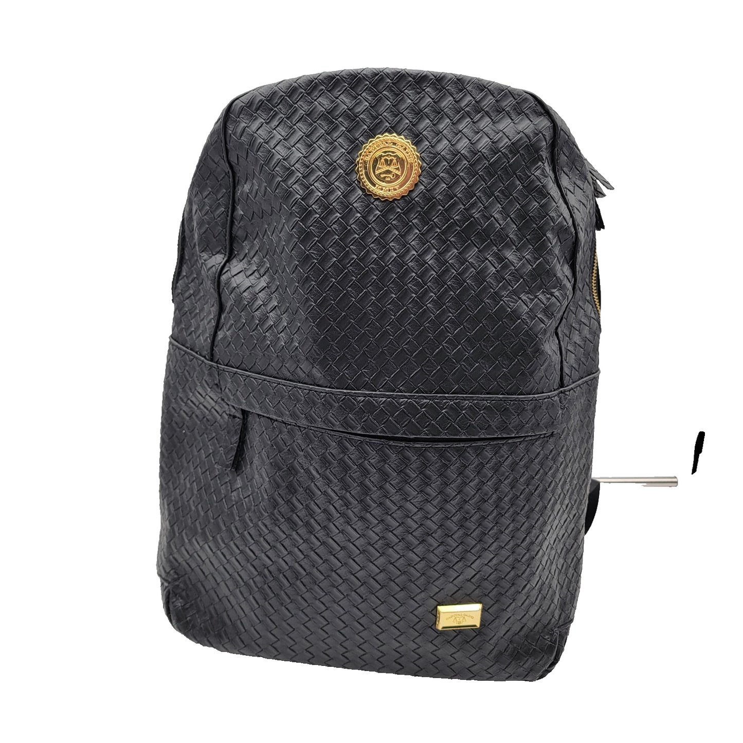 Capital Gains Black Woven Backpack + Strapback Hat Bundle NWT Gold Logo1
