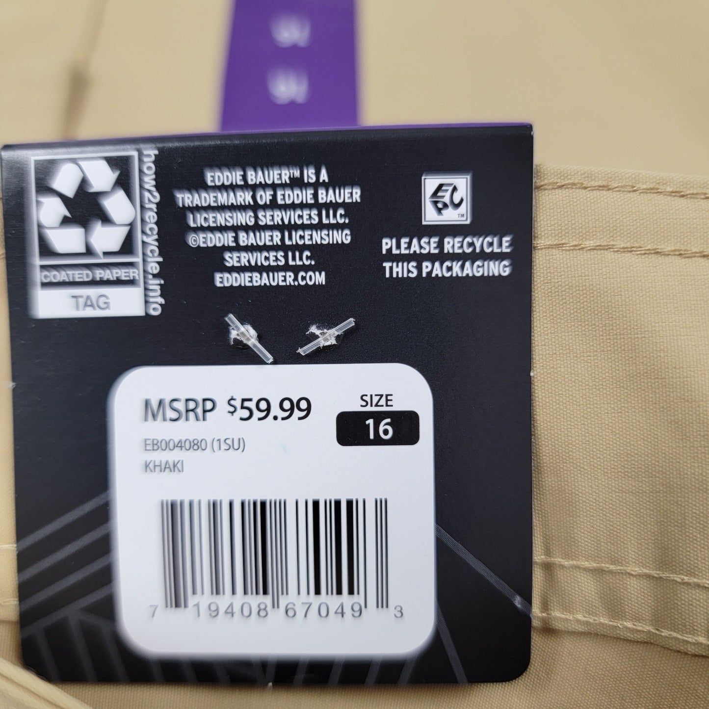 Eddie Bauer Women's Cargo Pocket Shorts Khaki Stretch Hiking