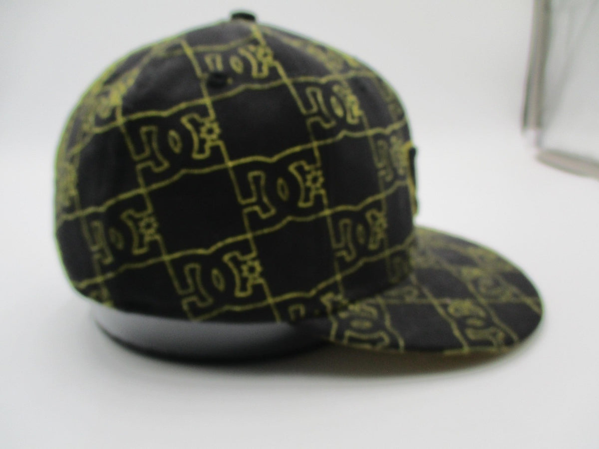 Vintage New Era DC Shoes Hat Cap Fitted Mens 7 1/4 Black Gold 59FIFTY Logo5