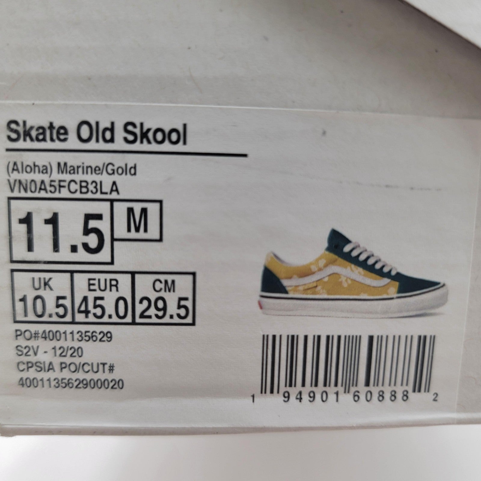 Vans Skate Old Skool Shoes Mens Size 11.5 PopCush Aloha Floral VN0A5FCB3LA7