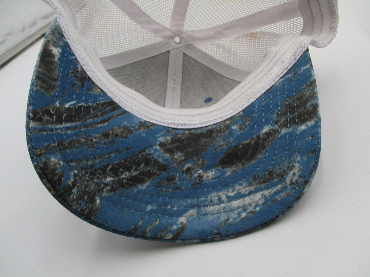 Realtree Fishing Hat Cap Fitted Mens L/XL Blue Camo Mesh Trucker Patch11