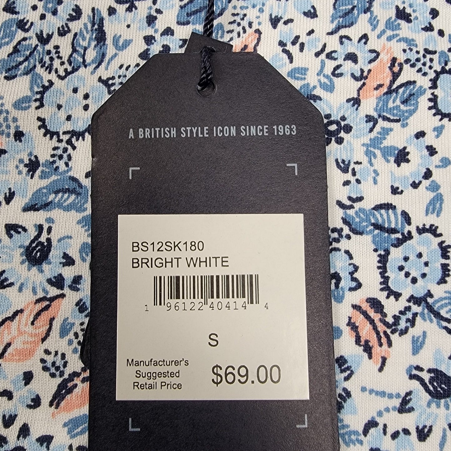 Ben Sherman The Original Floral AllOver Print Tee Mens Small White NWT