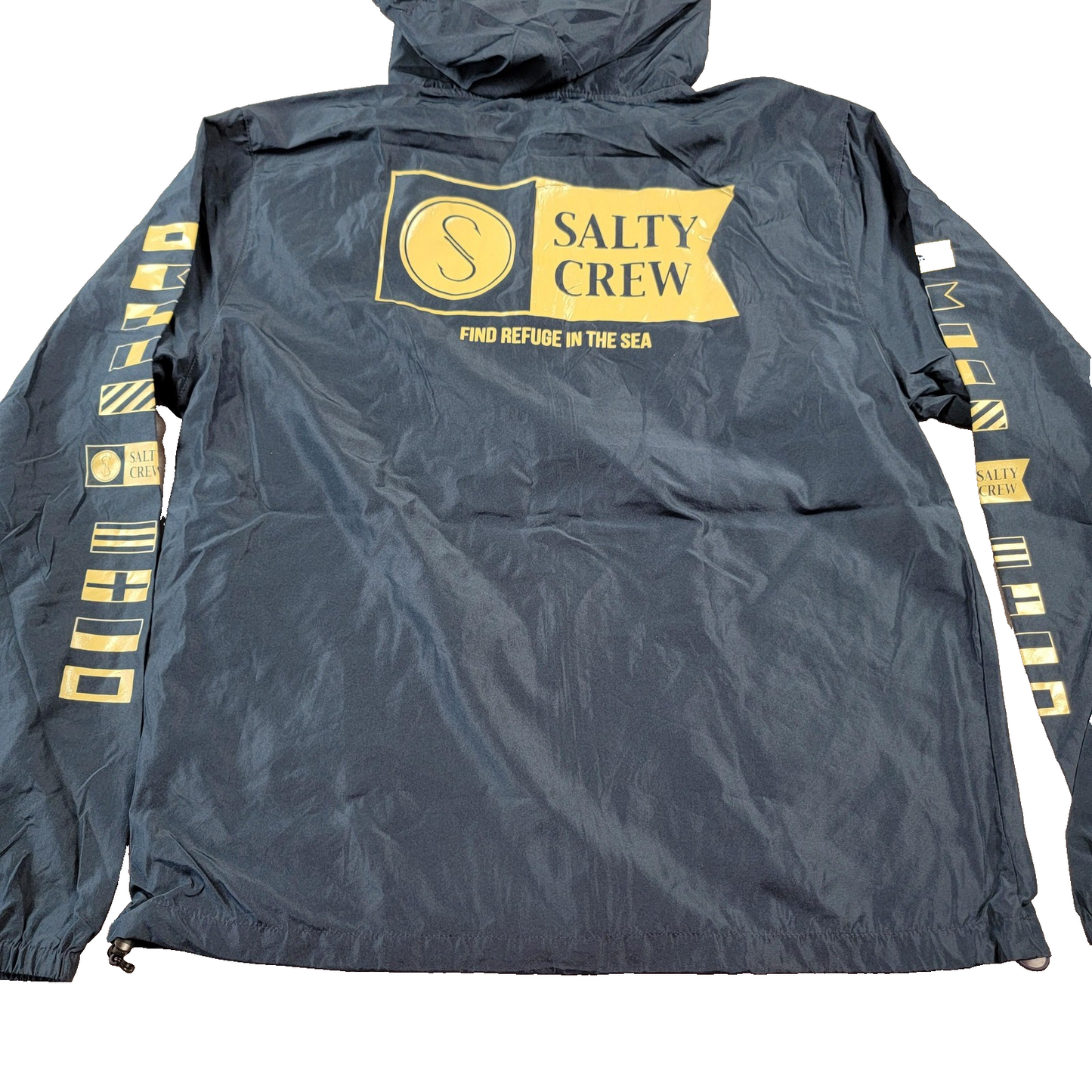 Salty Crew Jacket XL Blue Hooded Full Zip Windbreaker Premium Lightweight