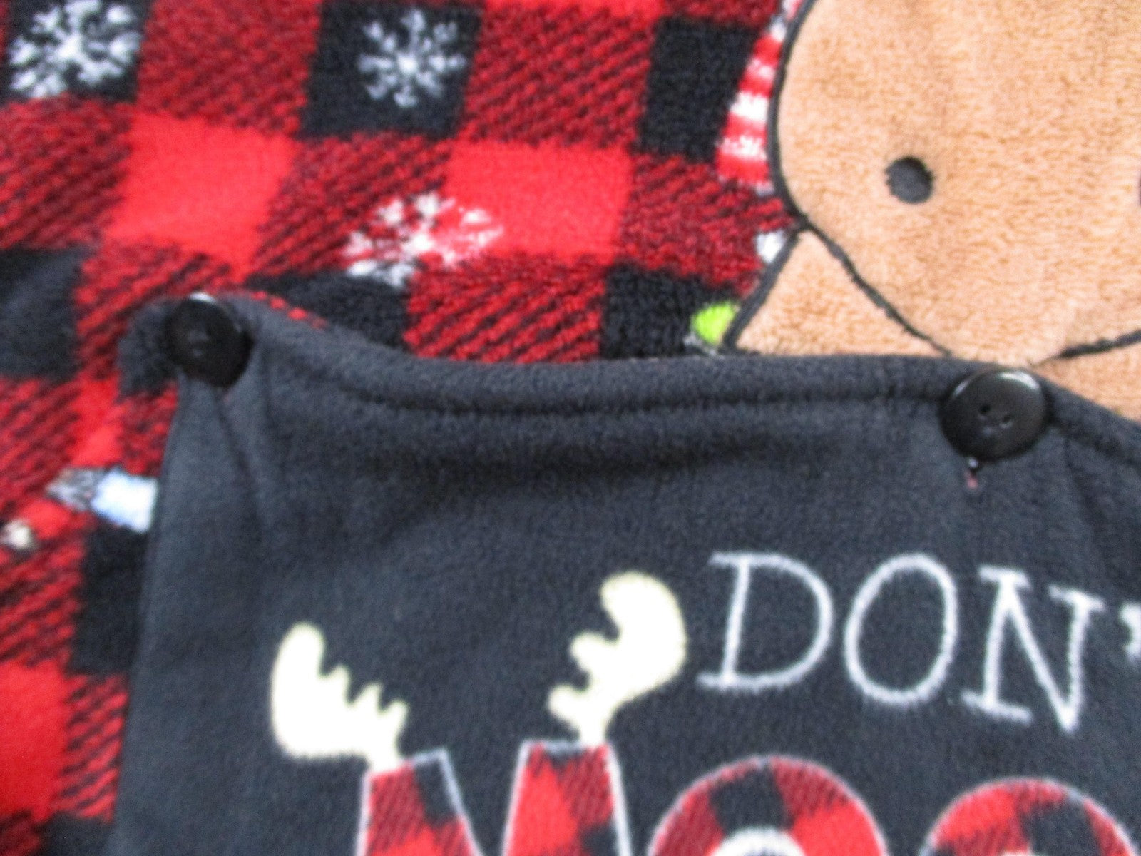 Secret Treasures Pajamas Kids 8-10 Red Plaid Moose Fleece One Piece Zip11