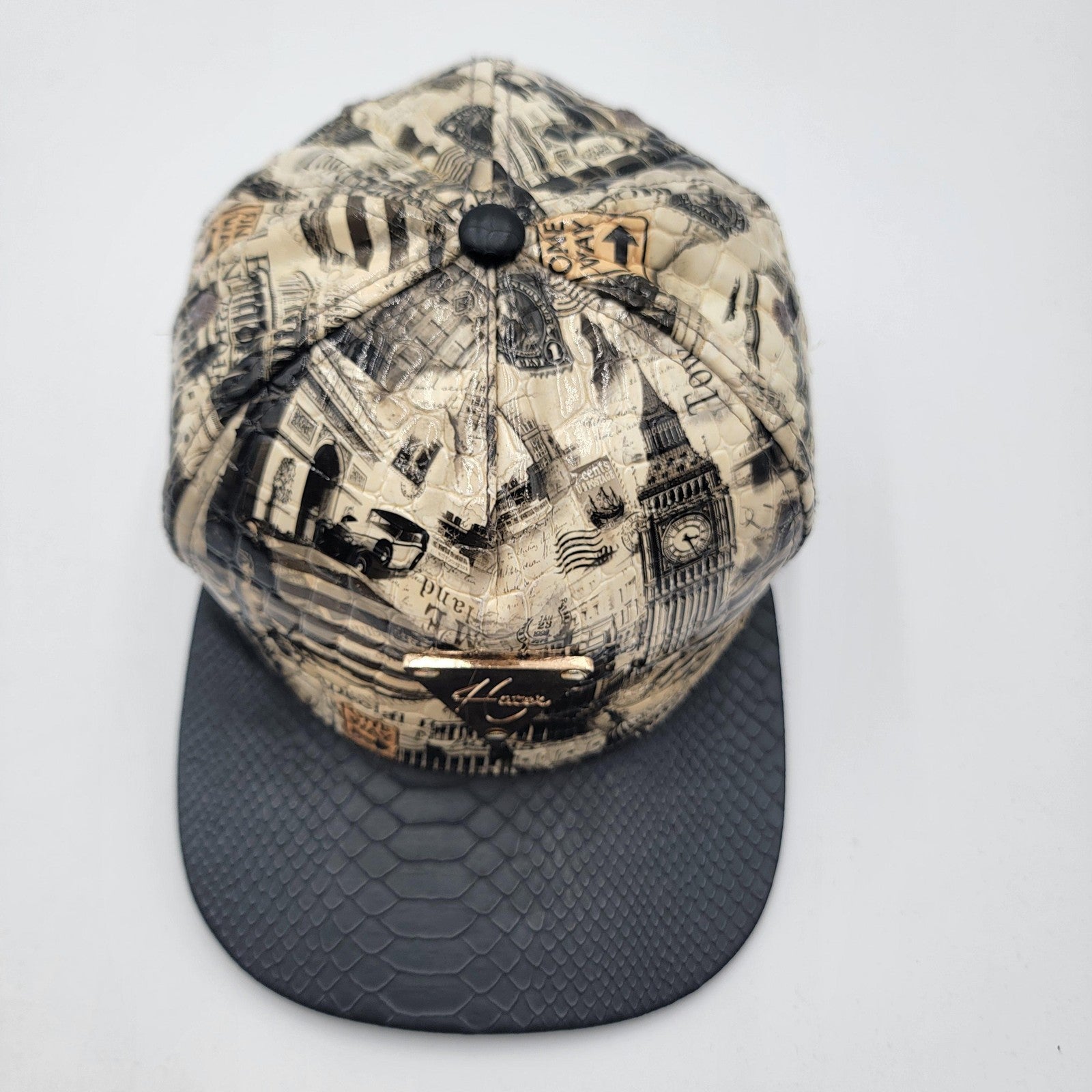 Hater Hat Cap Snap Back London Landmarks Faux Snakeskin Streetwear Mens4