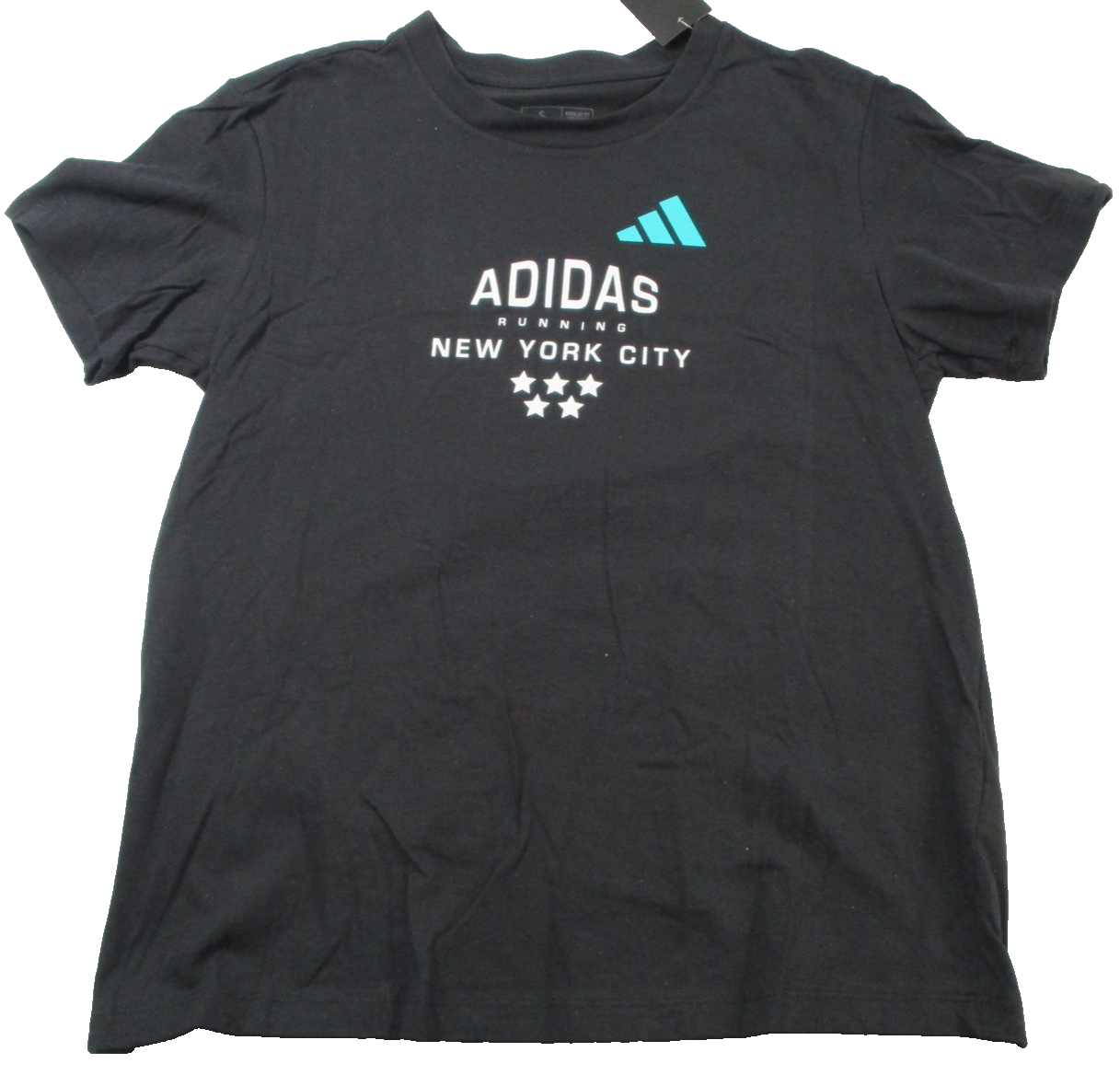 Adidas Running Shirt Womens Small Black New York City Graphic Tee JF8991 13630