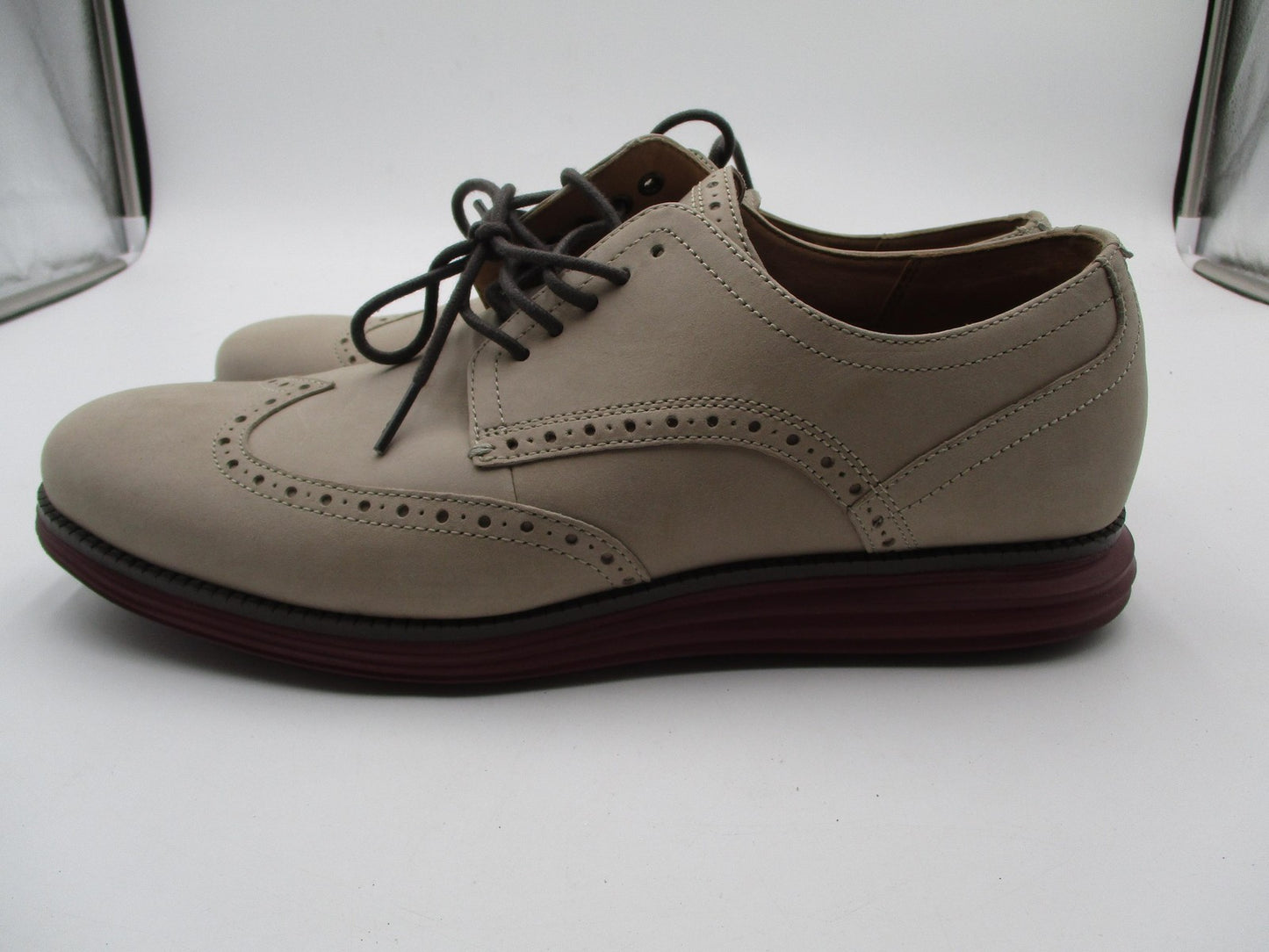 Cole Haan OriginalGrand Shoes Mens Size 10.5 Beige Wingtip Brogue Dress Oxford1