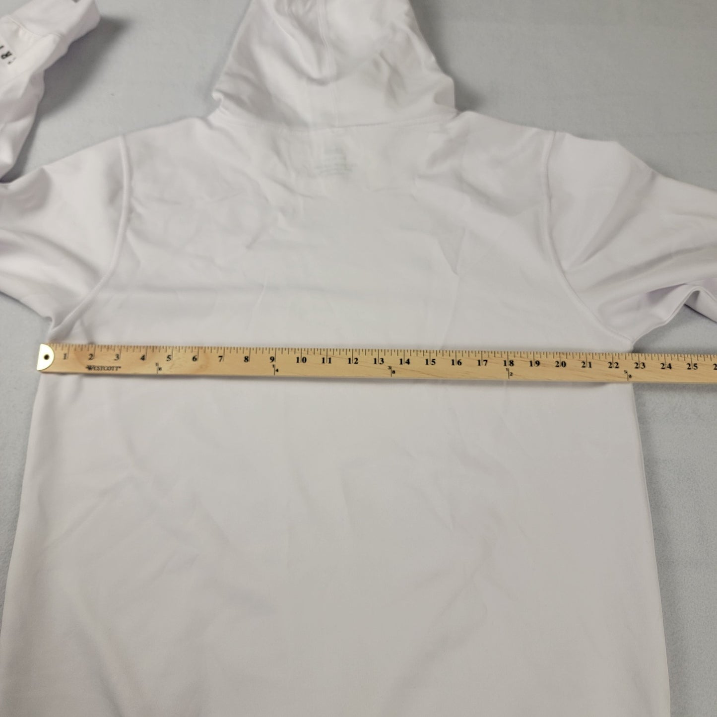 CRISP Men’s White Hoodie 2XL Pullover Stretch Lightweight Hooded Sweatshirt 6813