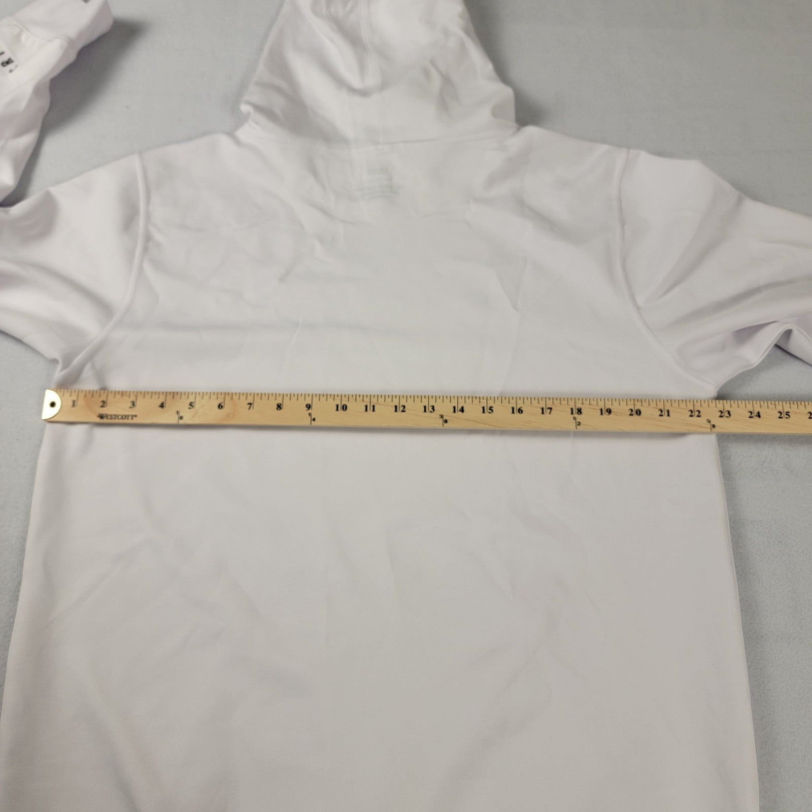 CRISP Men’s White Hoodie 2XL Pullover Stretch Lightweight Hooded Sweatshirt 6813