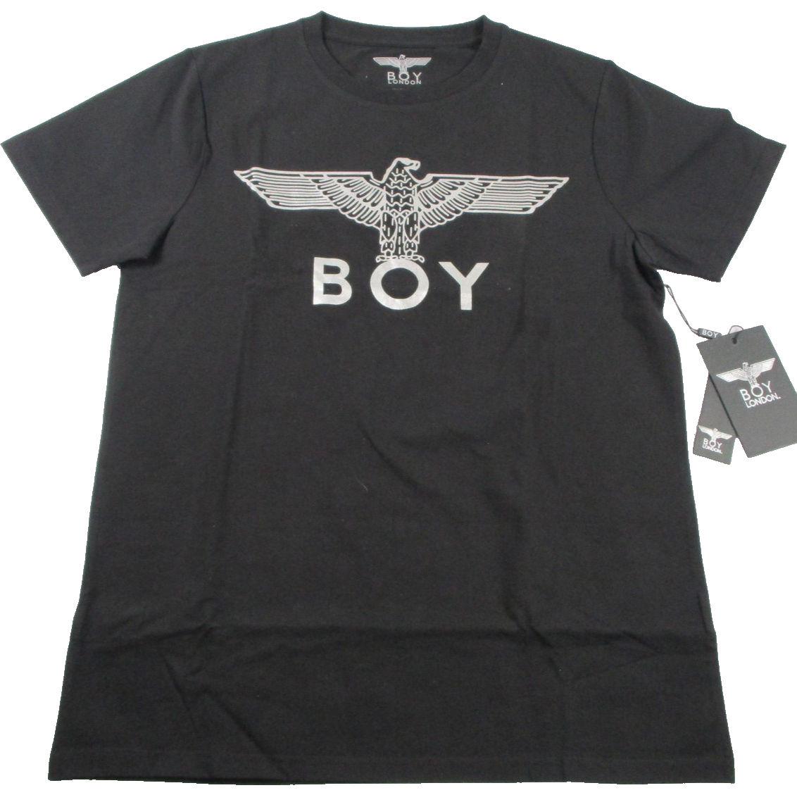 Boy London Shirt Mens Medium Black Eagle Logo Graphic Stretch Tee Punk 1305070
