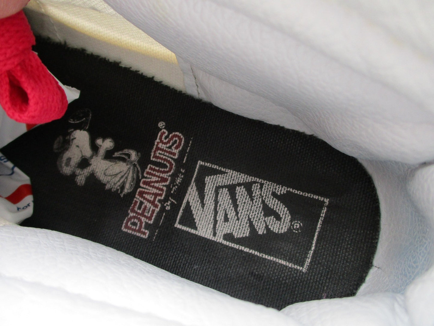 Vans Peanuts Sk8-Hi Shoes Mens Size 8.5 White Red Snoopy High Top Music 50071413